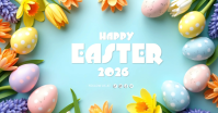 Turquoise Floral Easter Celebration Facebook Shared Image template