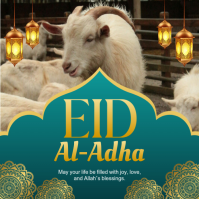 Turquoise Eid al-Adha Celebration Instagram-bericht Template