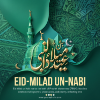 Turquoise Eid Milad un Nabi Instagram 帖子 Template
