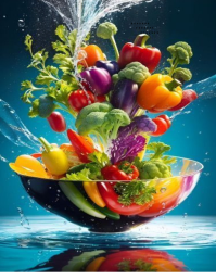 Turquoise Fresh Vegetables Flyer template