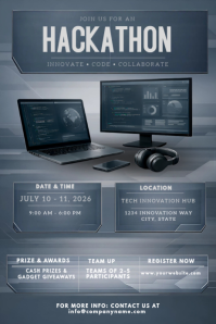 Hackathon Event Flyer Template | PosterMyWall