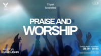 Turquoise Praise and Worship Event Digitale Vertoning Template