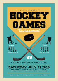 Turquoise Hockey Tournament A6 template