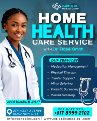 Turquesa Home Health Care Service Instagram Portrait Template