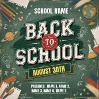 Turquesa Back to School Instagram-opslag Template