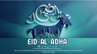 Turquoise Illustrative Eid Al-Adha Celebration Digital Display template