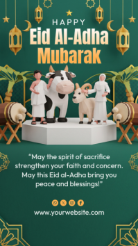 Turquoise Illustrative Eid Al-Adha Instagram Story template