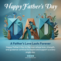 Turquoise Illustrative Father's Day Instagram Post template