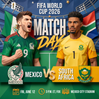 Turquoise Illustrative FIFA World Cup 2026 Instagram Post Instagram-Beitrag template