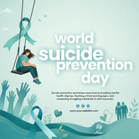 Turquoise Suicide Prevention Awareness Instagram-bericht Template