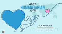 Turquoise World Humanitarian Day Digitalt display Template