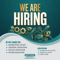 Turquoise Job Recruitment Instagram Post template