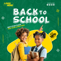 Turquoise Back to School Post Instagram Template