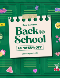 Turquoise Back to School Sale Ulotka Template