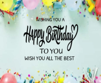 Turkis Birthday Wishes Rettangolo medio Template
