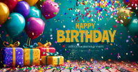 Turquoise Birthday Party Invitation Изображение, которым поделились на Facebook Template