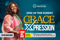 Turquoise Joyful Church Event Poster Plakkaat template