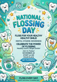 Turquoise Joyful Dental Hygiene Awareness A4 Video template