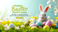Turquoise Joyful Easter Celebration Digital Display template