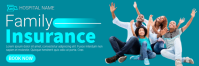Turquoise Joyful Family Insurance Twitter Banner template