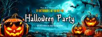 Turquoise Halloween Party Facebook-coverfoto Template