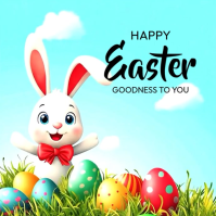 Turquoise Joyful Happy Easter Instagram Post Video template