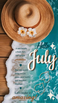 Turkis July Welcome História do Instagram Template