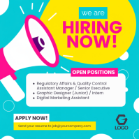 Turquoise Job Hiring Announcement Instagram Post Template