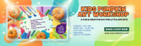 Turquoise Kids Pumpkin Art Workshop Twitter 标题 Template