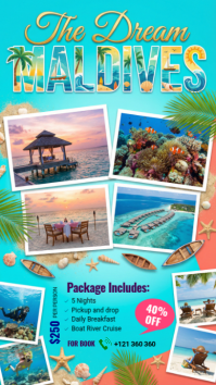 Turquoise Joyful Maldives Travel Package Instagram Story Instagram-Story template