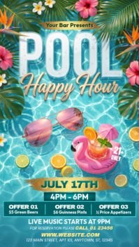 Turquoise Joyful Pool Party Instagram Story template