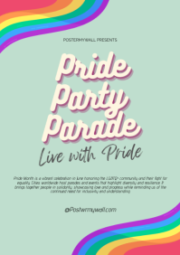 Turquoise Joyful Pride Month Celebration A4 template