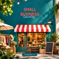 Turquoise Small Business Saturday Instagram Post Template