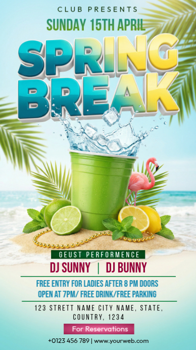 Copy of Turquoise Joyful Spring Break Party Instagram Story | PosterMyWall