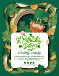 Turquoise Joyful St. Patrick's Day Flyer template