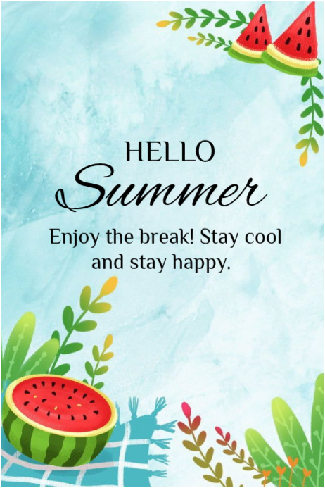 Turquoise Summer Break Posters Template | PosterMyWall