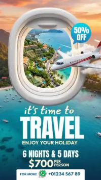 Turquoise Joyful Travel Promotion Instagram Story Video template
