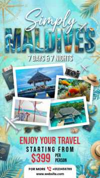 Turquoise Joyful Travel to Maldives Instagram Story template
