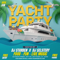 Turquoise Joyful Yacht Party Instagram Post template