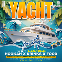 Turquoise Joyful Yacht Party Instagram Post template