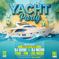 Turquoise Joyful Yacht Party Instagram Post template