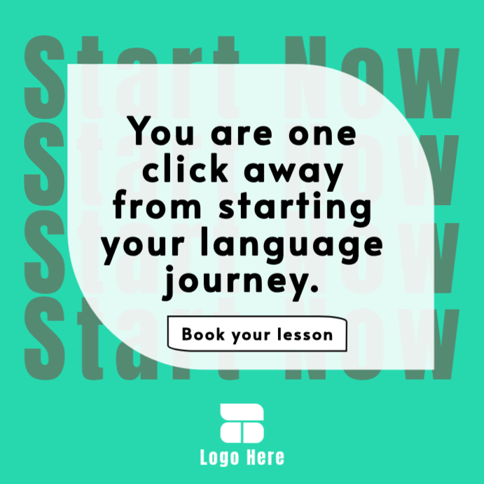 Turquoise Language Learning Instagram Post Template | PosterMyWall