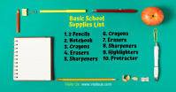 Turquesa School Supplies Imagen Compartida en Facebook Template