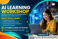 Бирюзовый AI Workshop Poster Template