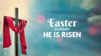 Turquoise Modern & Minimal Easter Sunday Digital Display Video template
