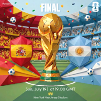 Turquoise Modern & Minimal FIFA World Cup Final Match Day Vierkant (1:1) template