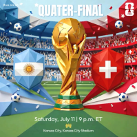 Turquoise Modern & Minimal FIFA World Cup quarterfinals Match Day Isikwele (1:1) template
