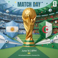 Turquoise Modern & Minimal Football Match Announcement Instagram Post Video template