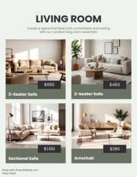 Turquoise Modern & Minimal Furniture Collection Flyer Pamflet (Letter AS) template - Page 2