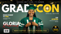 Turquoise Modern & Minimal Graduation Celebration Digital Display template